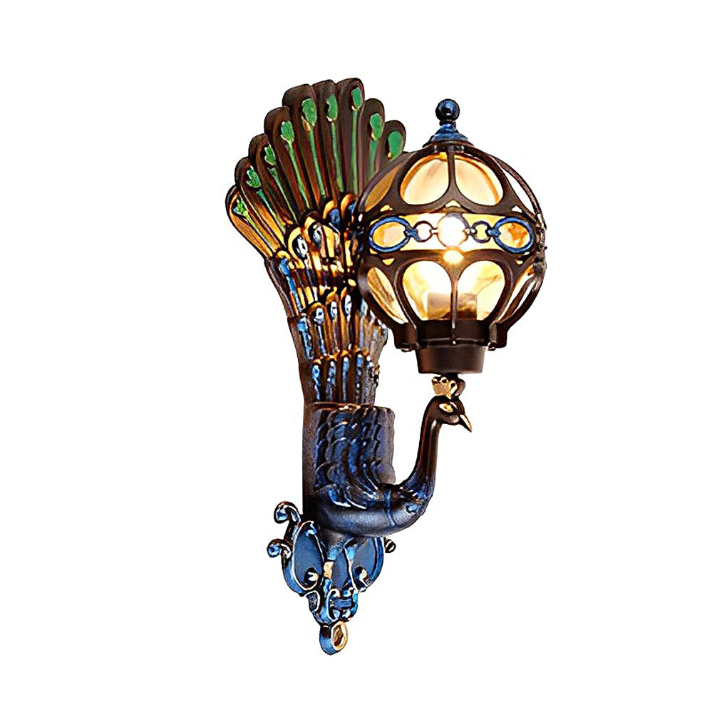 Peacock Wall Light Waterproof Retro European Aluminum Wall Sconce
