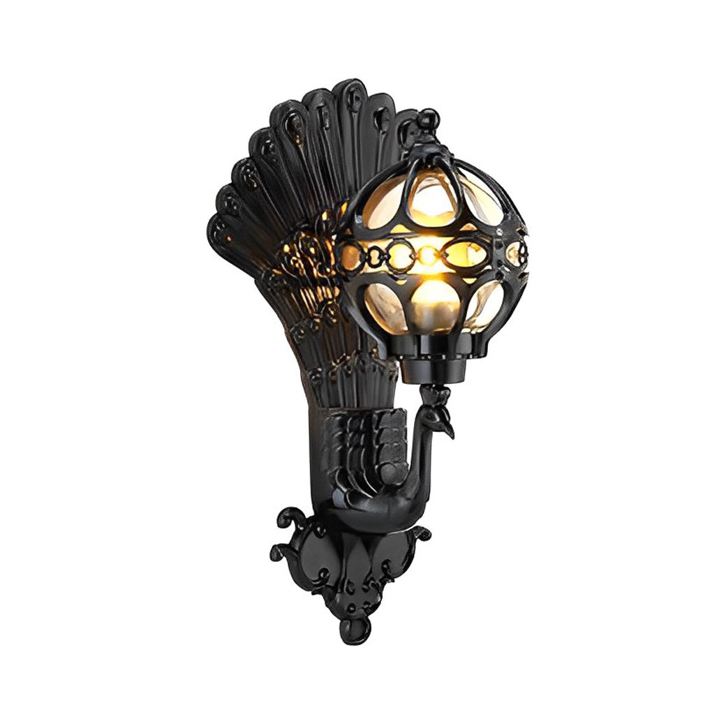 Peacock Wall Light Waterproof Retro European Aluminum Wall Sconce