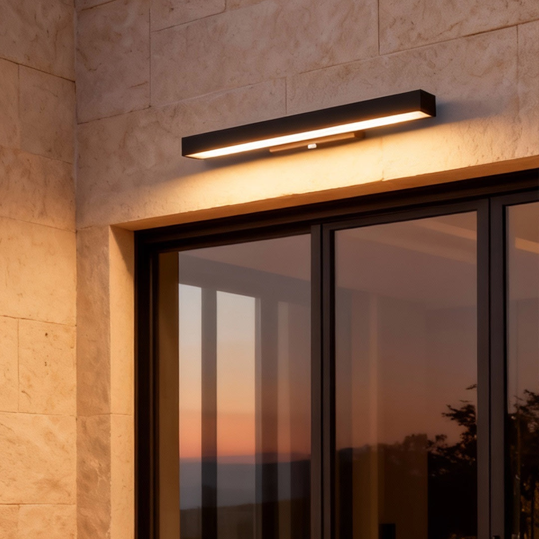 LED Linear Wall Light Outdoor Black Rectangular Lamp
