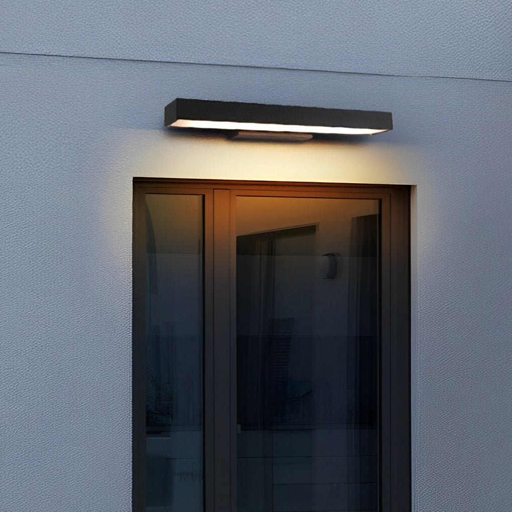 LED Linear Wall Light Outdoor Black Rectangular Lamp