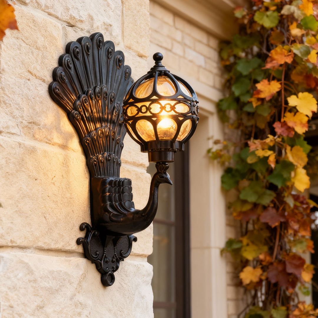 Peacock Wall Light Waterproof Retro European Aluminum Wall Sconce