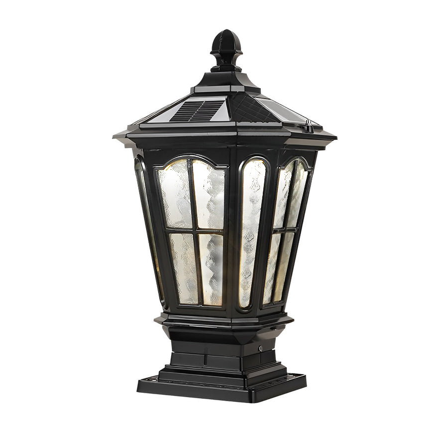 Stone Pillar Light Fixture Retro Pavilion-Style LED Light